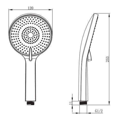 Ցնցուղի գլ. պլաս. Raiber prem RPG-21,ոսկ.
