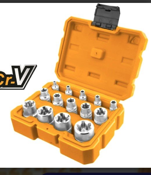 INGCO Աստղաձև գլխ.հավաքածուով 14հատ