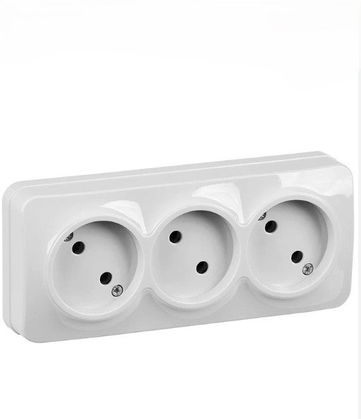 Էլ. վարդակ LUCIO MGP-10032 white 3x խրոցով