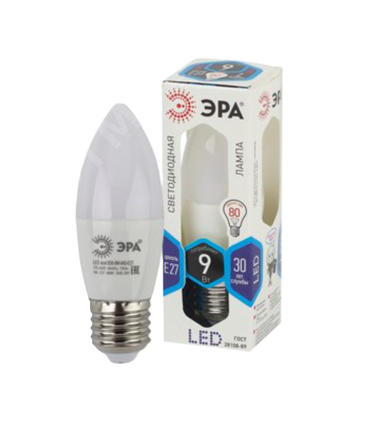 Լամպ B35-9W E27 4000k ԷՌԱ լեդ 304