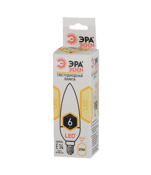 Լամպ ECO  B35 6W E14 լեդ  827 FROSTED