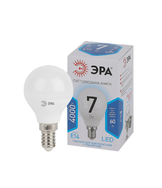 Լամպ P-45 7W 4200K E14 Էռա 