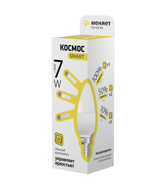 Լամպ լեդ 7W E14 3000K CN Kosmos Smart