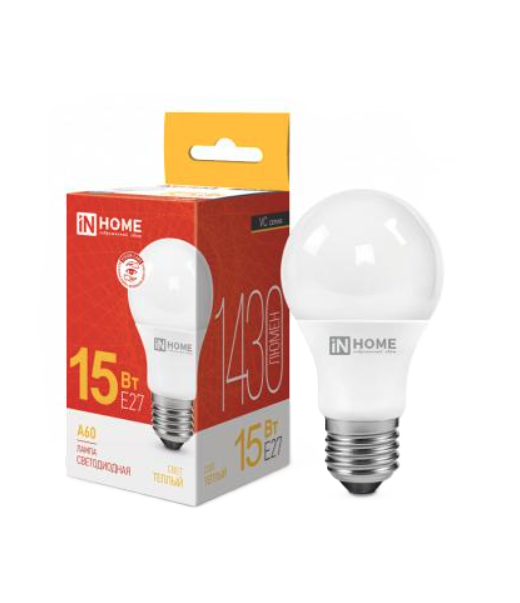 Լամպ լեդ-A60-standard 15W 230B E27 3000K 1350 Лм