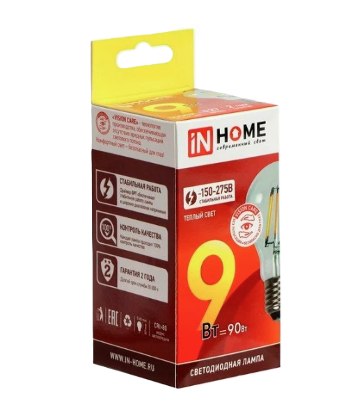 Լամպ լեդ-A60-deco 9W 230B E27 3000K 810 Лм