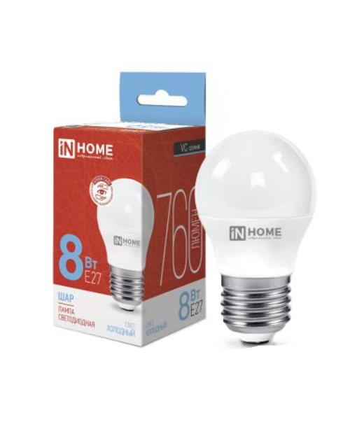 Լամպ LED -шар-8w E27 6500K . 720 lm in home
