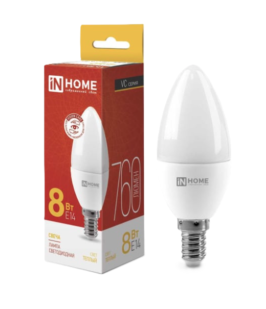 Լամպ լեդ-մոմ-standard 7.5W 230B E14 3000K 675 Лм