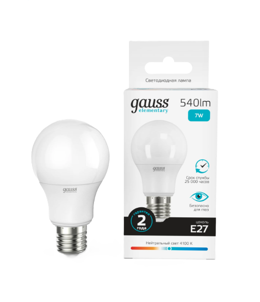 Լամպ E27 A60 7w 4100K 540Lm Gauss