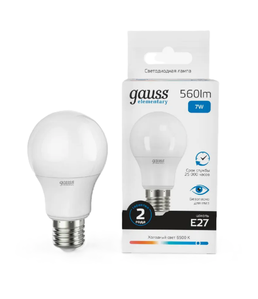 Լամպ E27 A60 7w 6500K 560Lm Gauss