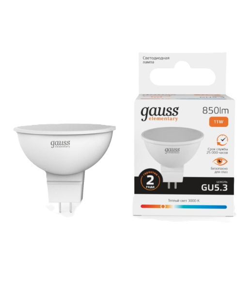 Լամպ GU5.3 MR16 11w 3000K 850Lm Gauss