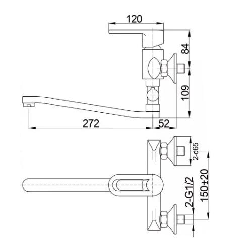 Смеситель для ванны Raiber Pikus R1403